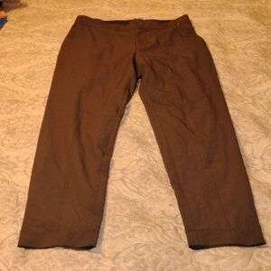 MONDETTA Womens Olive Green Lined Stretchy Waist Straight Leg Pants, Size: 6